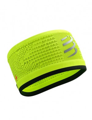 Accesorios Compressport Headband On/Off Flash Unisex Amarillos Negros | VRCFS1904