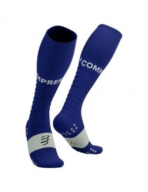Calcetines Compressport Full Socks Run Unisex Azules | GJCKY6245