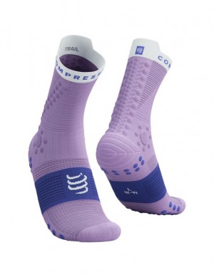 Calcetines Compressport Pro Carreras Socks v4.0 Trail Unisex Azules | JRXKQ7230
