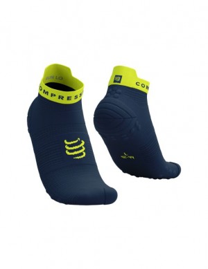 Calcetines Para Correr Compressport Pro Carreras Socks v4.0 Run Low Hombre Verdes | MTRZY7035
