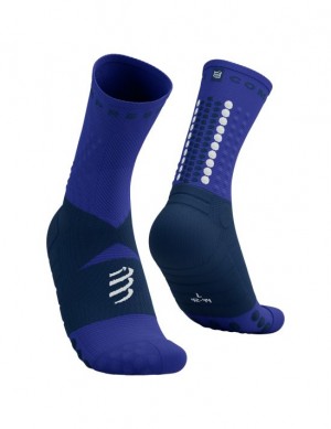 Calcetines Para Correr Compressport Ultra Trail Socks V2.0 Hombre Azules | HUSCF6893