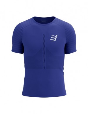 Camisas Para Correr Compressport Carreras SS Tshirt M Hombre Azules | BLPHS9410