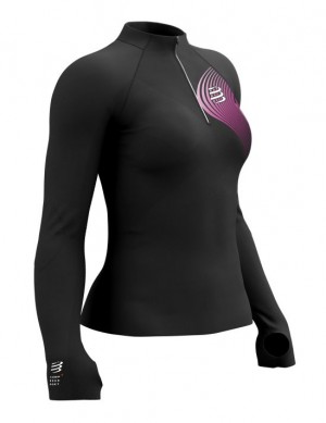Camisas Para Correr Compressport Invierno Trail Postural LS Top W Mujer Multicolor | DFINM3508