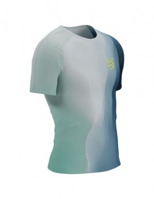 Camisas Para Correr Compressport Performance SS Tshirt M Hombre Azules | ALFWZ6123