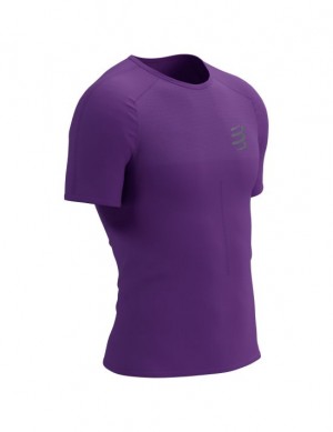 Camisas Para Correr Compressport Performance SS Tshirt M Hombre Morados | HLPXT7013