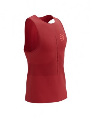 Camisas Para Correr Compressport Pro Carreras Singlet M Hombre Rojos | IKNMT1376