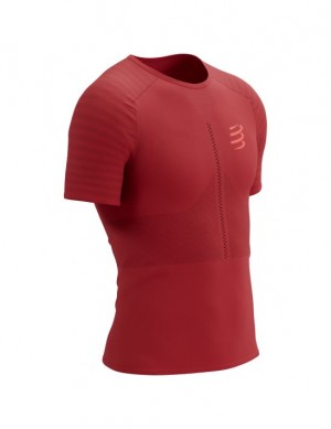 Camiseta Compressport Carreras SS Tshirt M Hombre Rojos | MXSFR3716