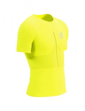 Camiseta Compressport Carreras SS Tshirt M Hombre Amarillos | ZMEVA6810