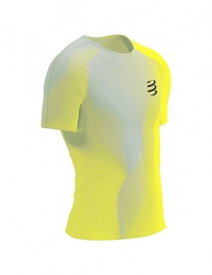 Camiseta Compressport Performance SS Tshirt M Hombre Amarillos | YVCHZ4728