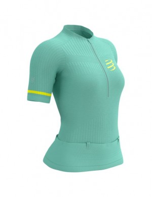 Camiseta Compressport Trail Postural SS Top W Mujer Azules | QUDMR0278