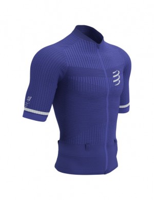 Camiseta Compressport Trail Postural SS Top M Hombre Azules | DEKMF3629