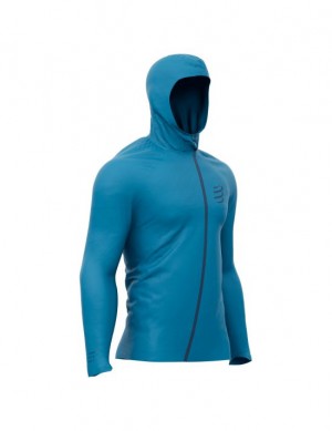 Chamarras Compressport Hurricane Impermeables 10/10 Jacket Hombre Azules | EPYCR5961