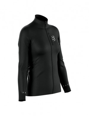 Chamarras Compressport Hurricane Windproof Jacket W Mujer Negros | ENFKY6512