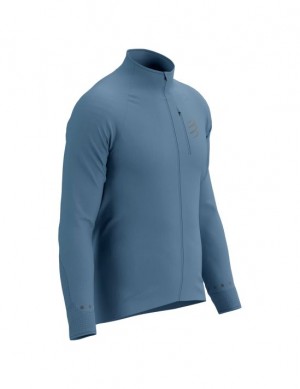 Chamarras Compressport Hurricane Windproof Jacket M Hombre Azules | XFJAP7836