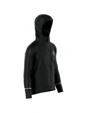 Chamarras Compressport Thunderstorm Impermeables 25/75 Jacket Hombre Negros | GOKCL5416