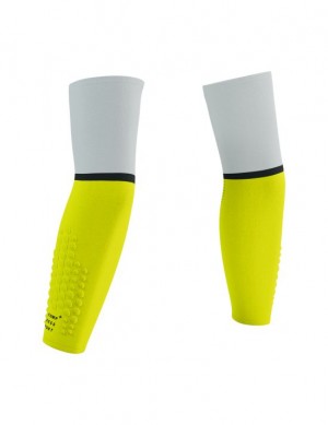 Compression Sleeves Compressport ArmForce Ultralight Hombre Blancos Amarillos | VWDXO6073