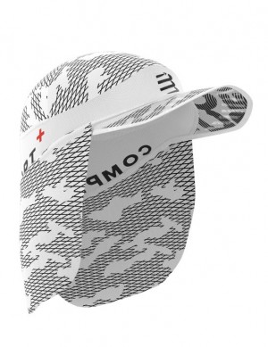 Gorras Compressport Ice Cap Sun Shade Unisex Blancos | AYQNO7296