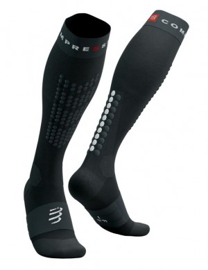 High Socks Compressport Alpine Ski Full Socks Hombre Negros Grises | XNTWK3172