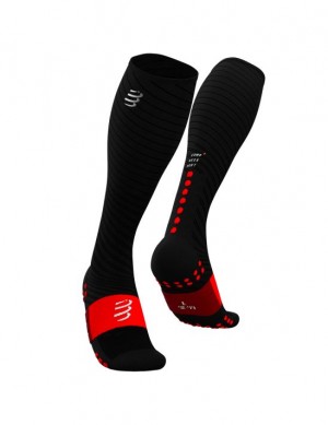 High Socks Compressport Full Socks Recovery Hombre Negros | CKBSA6590