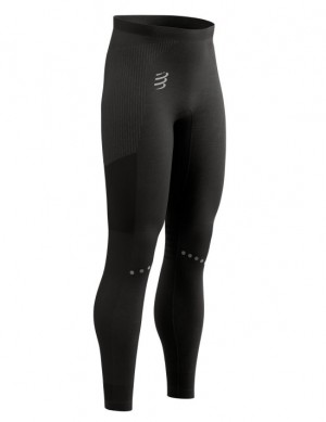 Mallas Para Correr Compressport Invierno Correr Legging M Hombre Negros | UJHVG4258