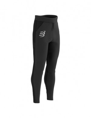 Pantalon Compressport Hurricane Windproof Seamless Pants Mujer Negros | TEHXN7632