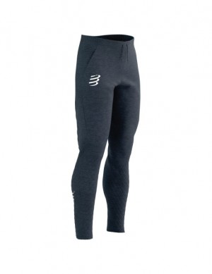 Pantalon Compressport Seamless Pants Hombre Azules | SVQUE5263