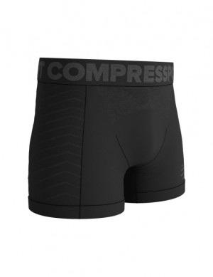 Short Compressport Seamless Boxer M Hombre Negros Grises | RBWKM6079