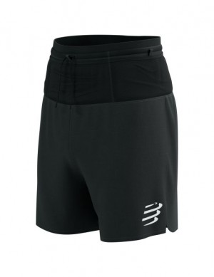 Short Compressport Trail Carreras 2-In-1 Corta M Unisex Negros | SPHKE2618