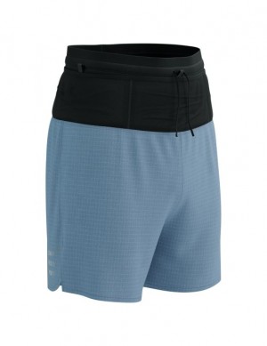 Short Compressport Trail Carreras Overshort M Unisex Azules | IXMKJ9782
