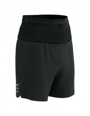 Short Compressport Trail Carreras Overshort M Unisex Negros | MZEDP1430