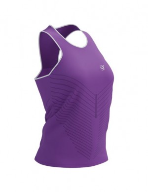 Tank Top Compressport Performance Singlet W Mujer Morados | CHGVJ8735